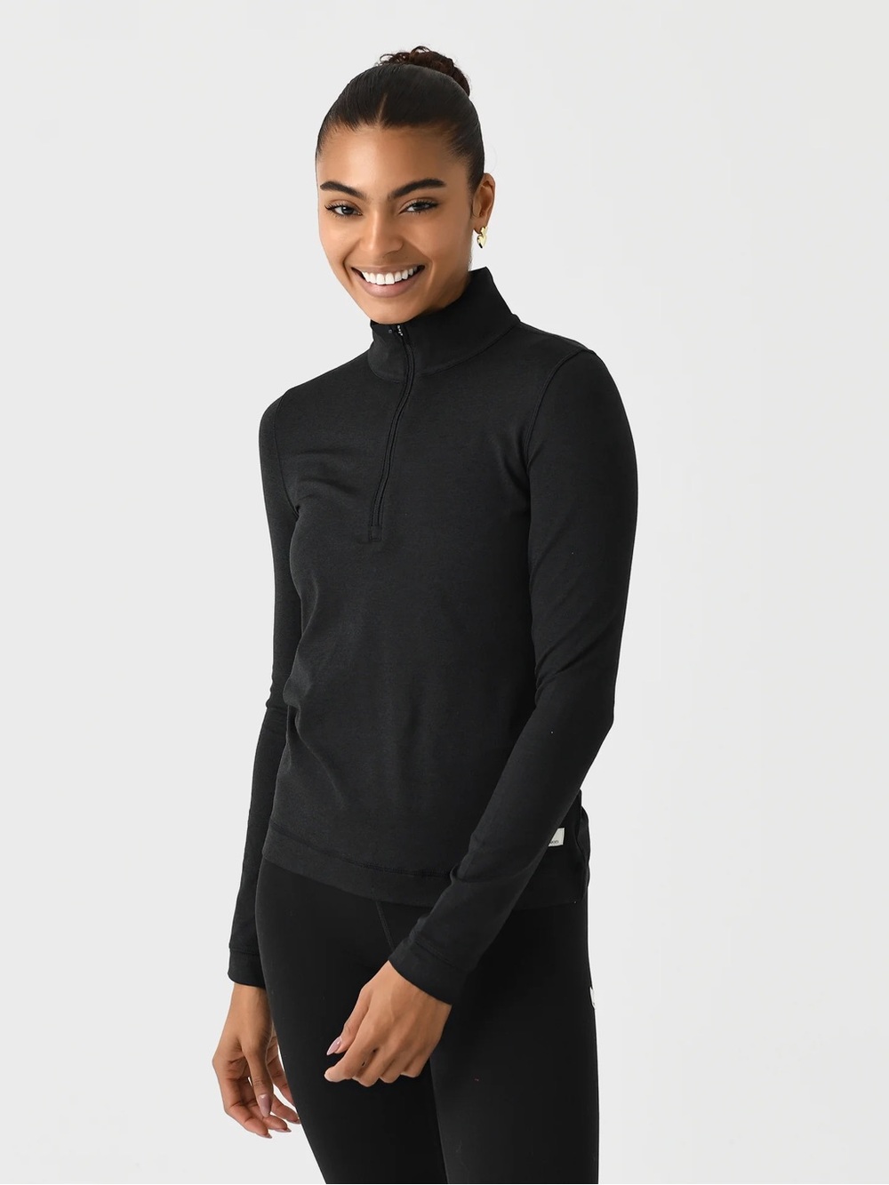 Vuori Halo Essential Half Zip Black Heather DreamKnit Pullover Small